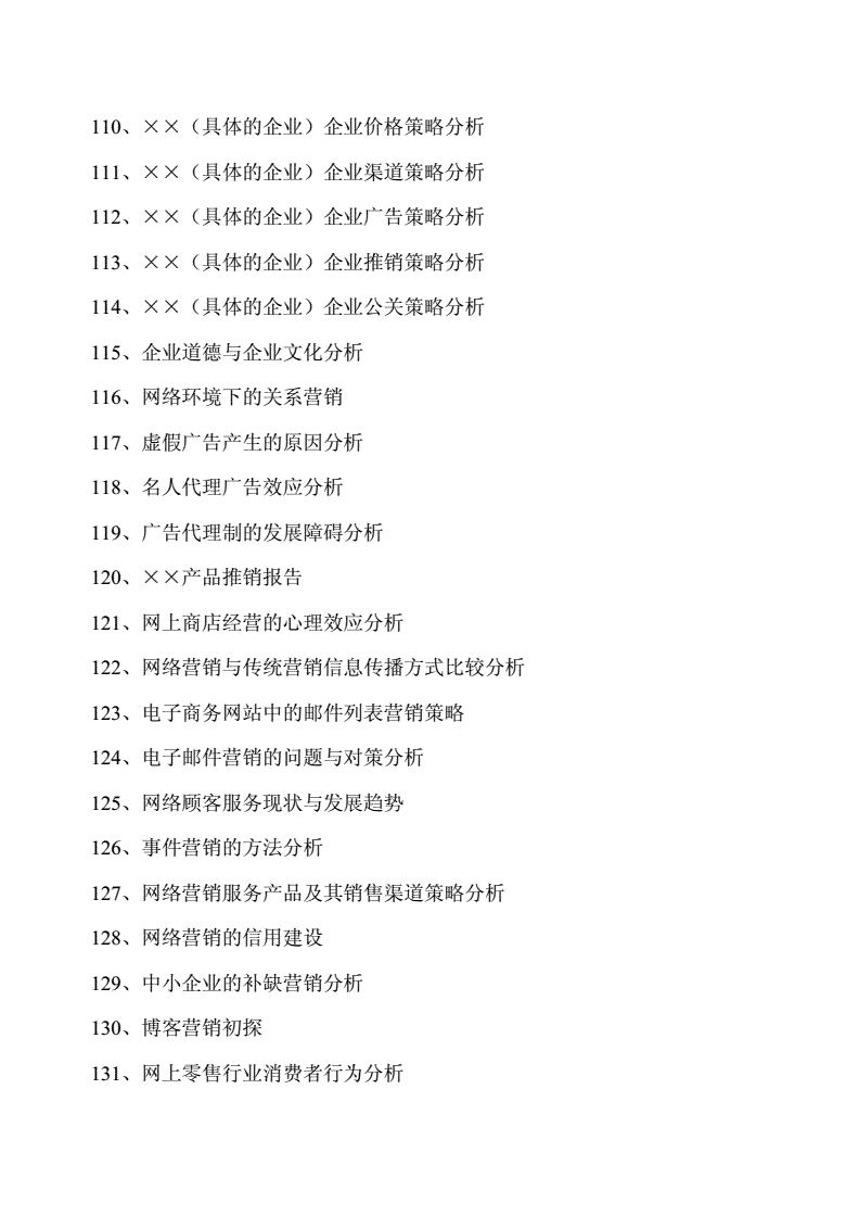 市场营销论文最新选题(市场营销论文最新选题定量)